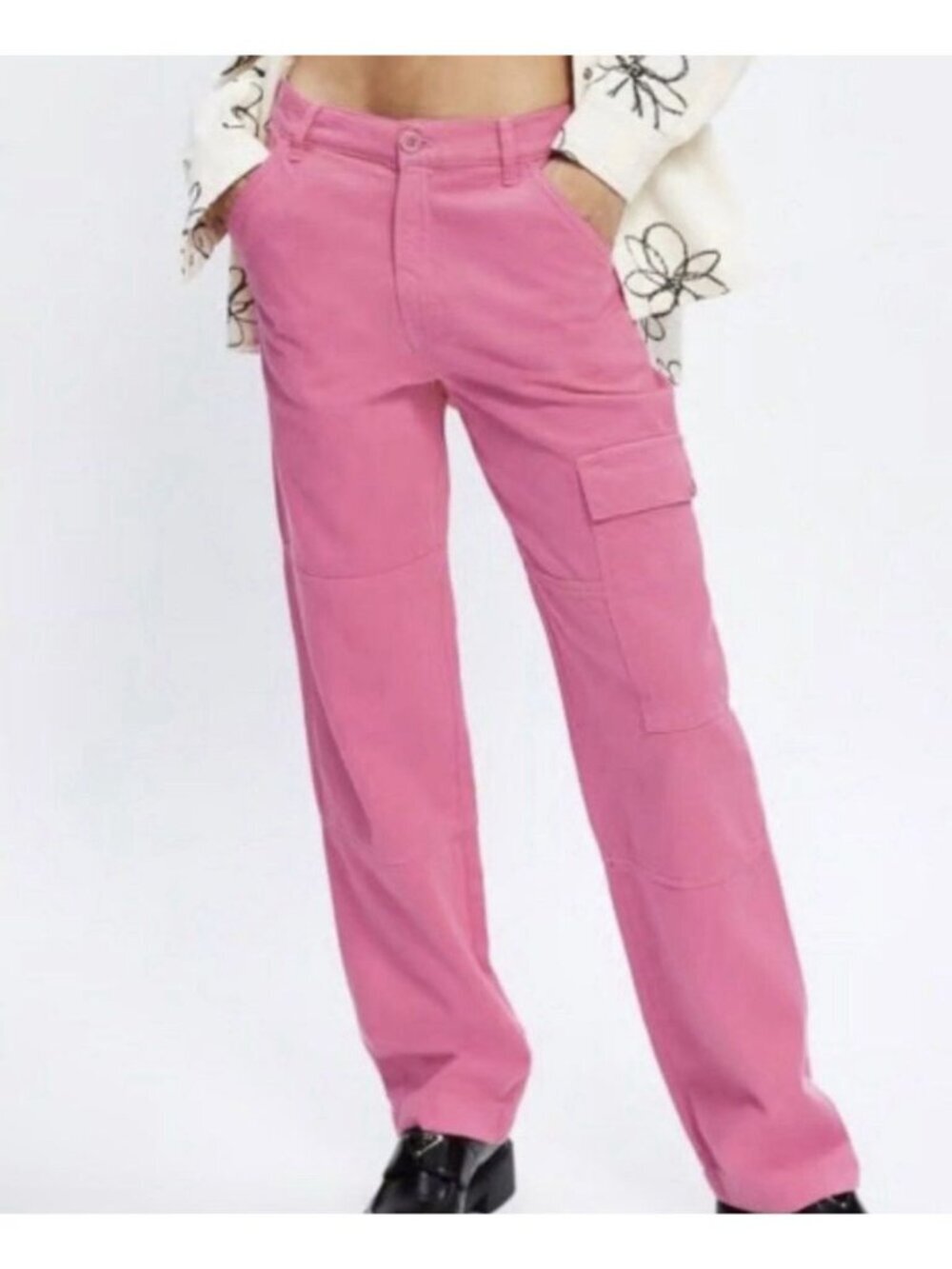 Reformation Bailey Women’s High Rise Utility Pants Jeans Sz 27 In Pink Candy